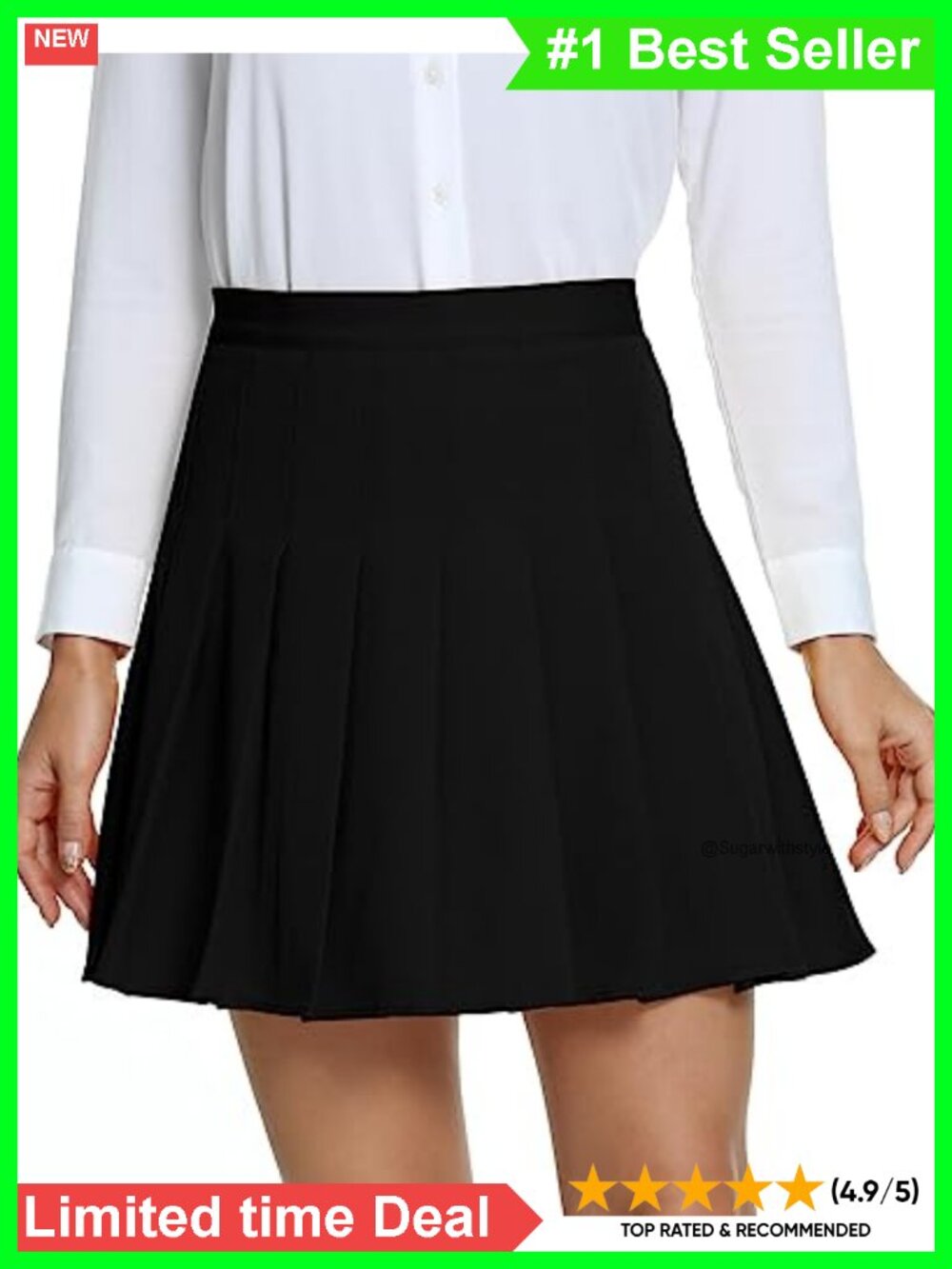 High Waisted Pleated Mini Skirt with Inner Shorts